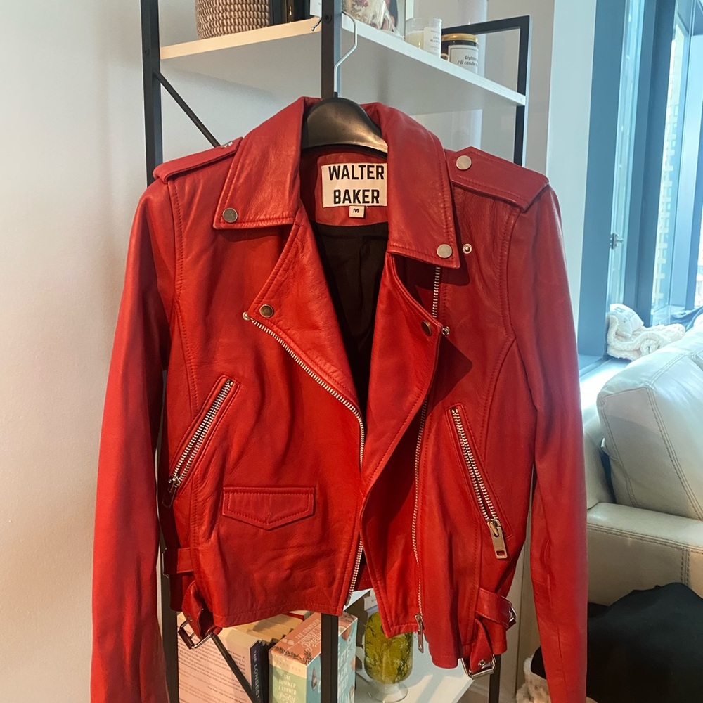 Red leather jacket